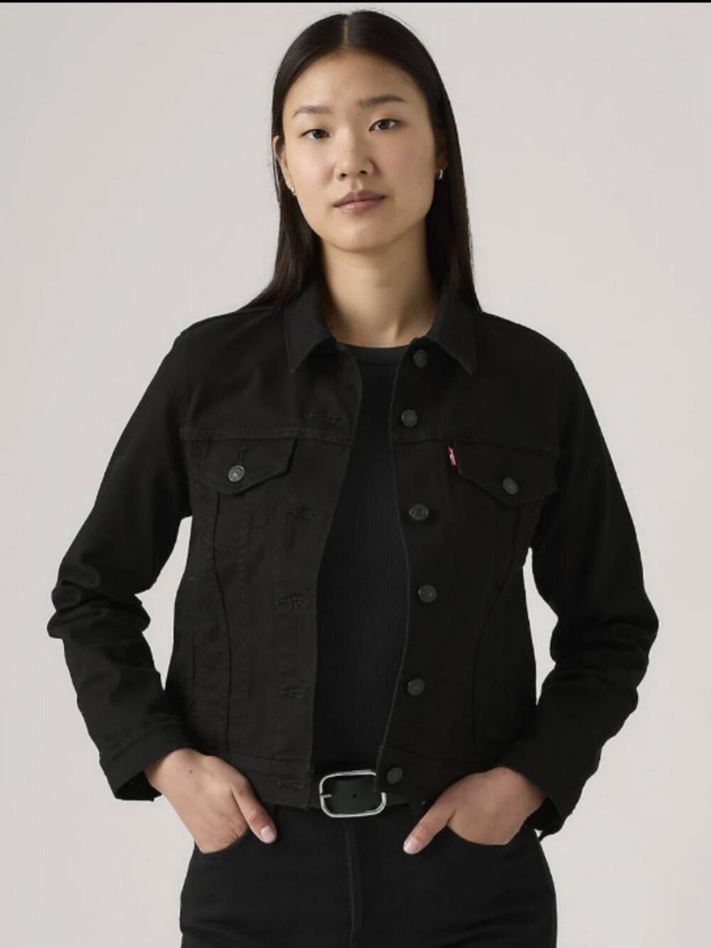 Levi’s Black Original Trucker Jacket Medium Like New Denim Jean Jacket